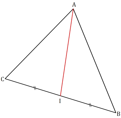 Triangle et une de ses médianes