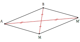 Parallèlogramme formé par la translation de deux points